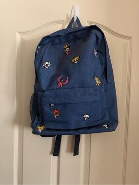 Disney Blue Character Embroidered Backpack